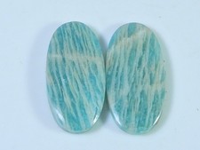 21Cts. Natural Amazonite (12X23X02 mm each) Oval Cabochon Matched Pair