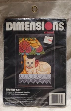 New Dimensions Crewel Kit - Tiffany Cat - 6185 - 5"x7"