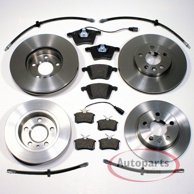 Bremsen Set Ø 288 mm + Ø 268 mm + Bremsschläuche vorne hinten für VW Sharan