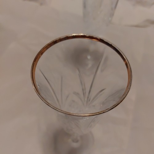 Two (2) Cristal de Flandre Salzburg Gold Champagne Flutes (Used) - Bild 4 von 7