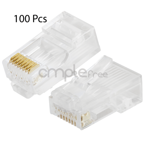 CAT5 Connector RJ45 End CAT5E 8P8C Modular Network Cable LAN Plug - 100 Pcs - Picture 2 of 4