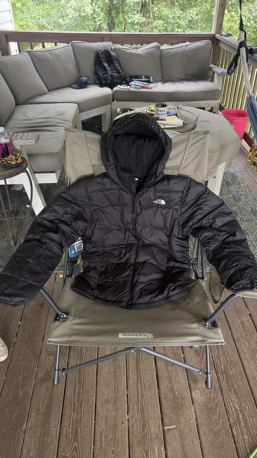 The North Face Puffer Jacket Men's Medium Full Zip Outdoors Puffy Black
