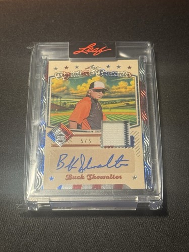 2025 LEAF SEASONS IN THE SUN BUCK SHOWALTER #5/5 AUTO JERSEY ORIOLES