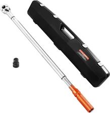 3/4 Inch Drive Torque Wrench 100-600Fft.Lb/136-814Nm, 1 Inch Adapter, Split Beam