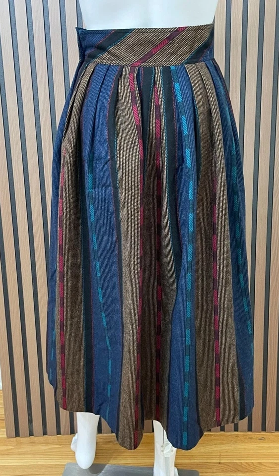 Falda midi plisada a rayas mezcla de lana Diane Von Furstenberg para mujer 4 Portugal Foto 2 de 4