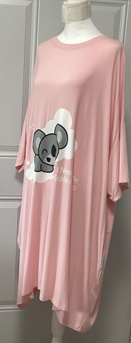 Damen OO Rosa Koala Schlafmantel Kurzarm Bamaboo Einheitsgröße - Bild 3 von 16