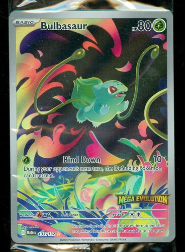 Pokemon Bulbasaur 133/132 - Mega Evolution Illustration Rare - Box Topper Sealed