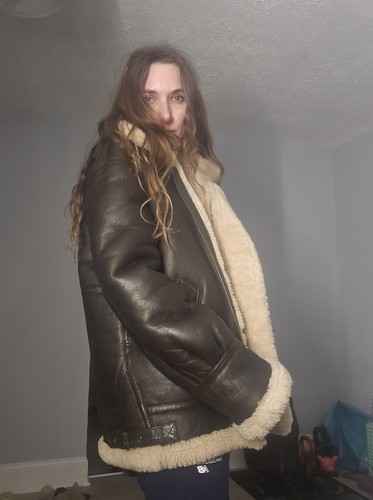 Original Shearling Mens Flying Aviator Coat S - Picture 2 of 11