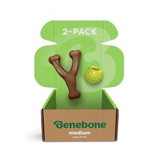 Benebone Wishbone Durable Dog Chew Toy Bundle Aggressive Chewers, Real Bacon