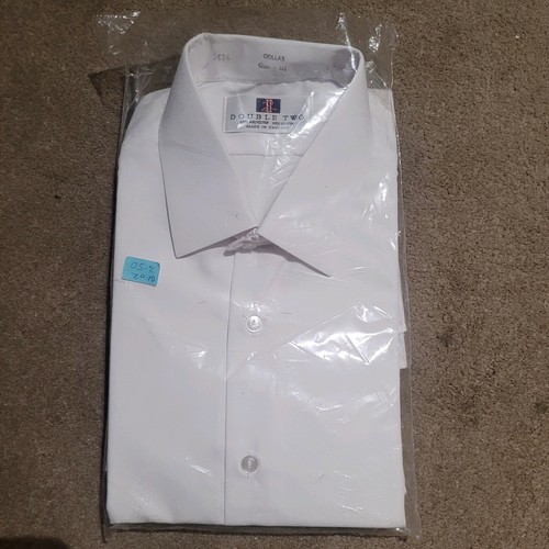 Camisa Doble Dos Manga Larga Formal Algodón Rica 42cm Talla 16.5 Blanca Nueva Con Etiquetas - Imagen 6 de 24