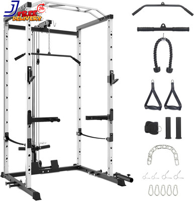 Power Cage Multi-Function Power Rack with LAT Pulldown 1600 LBS Weight Capacity