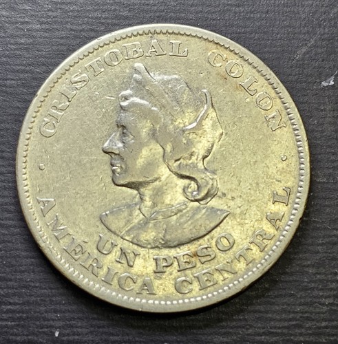 1903 El Salvador 1 Peso Coin C.A.M. KM# 115 Columbus Silver .900 ๐ธ๐ป Cleaned . - Picture 4 of 16