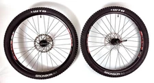 DT Swiss 340 / EX5.1D disc MTB wheels 100/135mm QR WTB Bronson tires RWS Skewers