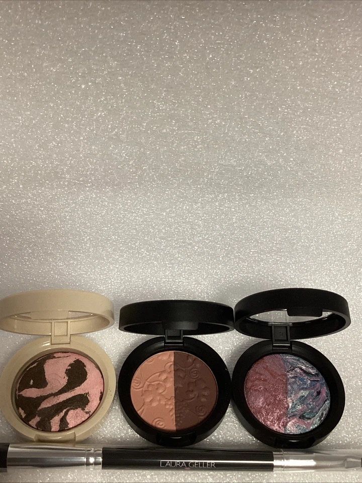 Laura Geller Baked Eyeshadow Trio Set & Brush New 3g - Image 2 of 4