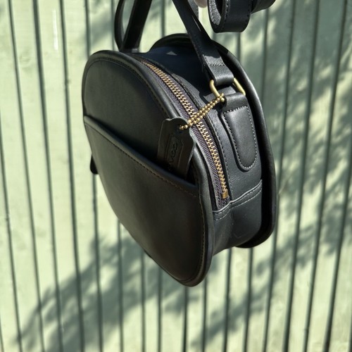 Vintage COACH Chester Canteen Dark Bottle Green Crossbody Round Bag 9901 - Picture 9 of 19