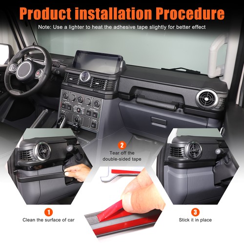 Matte Black Center Console Dashboard Cover Trim Strips For INEOS Grenadier 2022+ - Picture 5 of 23