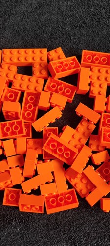LEGO 160g Orange Bricks Building Blocks Pieces Bundle 2x4 2x3 2x2 3001 3003 3002 - Picture 3 of 5