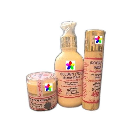 ORIGINAL GOLDEN FACE TRIPLE ACTION LOTION, GESICHTSCREME + SERUM UV SONNENCREME✓