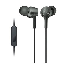SONY MDR-EX255AP Closed Dynamic In-Ear Headphones In-Line Remote Mic Black NEW