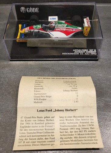1:43 GÖDE 338-017-0 LOTUS-Ford 107 B 1993 #12 JOHNNY HERBERT - HOCKENHEIM - Bild 2 von 4