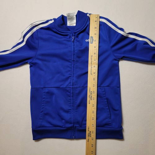 Lot of 2 Adidas Full Zip Track Jackets Black & Blue w/ White Stripes Boys Sz 7 - Picture 13 of 15