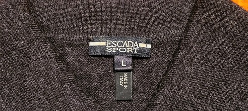 Escada Sport Wool Cashmere Blend Polo Shirt Made In Italy 3-Button Women's Large - Picture 5 of 11