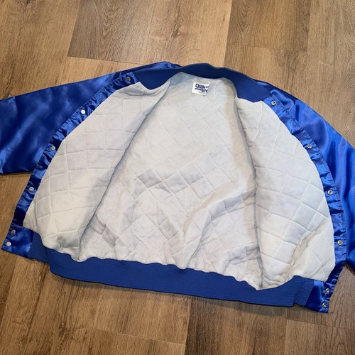 Vintage 80s Seattle Seahawks Jacket Chalk Line Bomber Satin Coat Shiny Medium - Bild 6 von 16