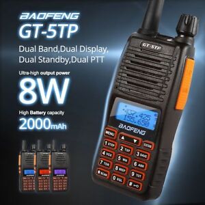 Baofeng-GT-5TP-8W-HP-Dual-PTT-V-UHF-2m-70cm-Transceiver-2000mAh-Two-way-Radio