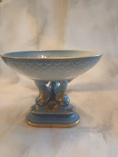 Bing & Grondahl  Seagull Pedestal Dish Candy dish w/ Dolphins Copenhagen Denmark