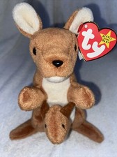 TY VERY RARE Pouch Beanie Baby With Baby. P.V.C. Filled With Tag Mistakes.