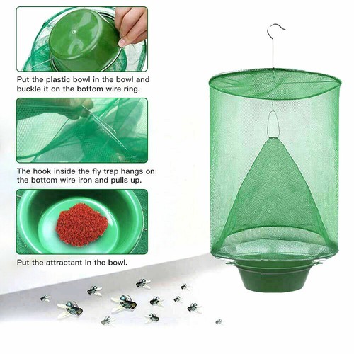 2024 Ranch Fly Traps Outdoor Hanging Stable Fly Catcher Reusable Fly Killer Cage - Picture 9 of 12