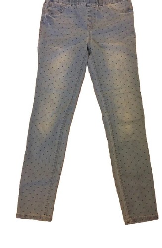 Cat & Jack Jegging , Youth Size 14, Blue Denim with Hearts elastic waistband - Picture 5 of 6