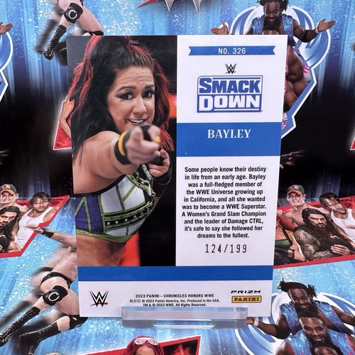Bayley WWE Panini Chronicles 2023 Panini Honors Red Prizm /199 #326 - Foto 5 di 8