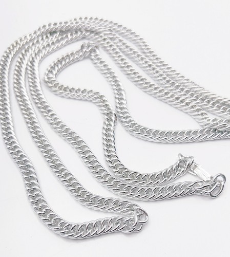 52" Lightweight & Bright Polished Opera Length 8mm Cuban Chain - Picture 1 of 6