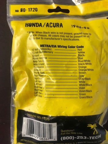 Autoradio Kabelbaum System Honda/Acura 1986-98 Smart Cables 80-1720 - Bild 4 von 4