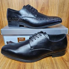 PERRY ELLIS Men's Portfolio Leather Dress Shoes ~ Black ~ Various Sizes