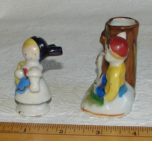 Murray Kreiss Figur/Mini Vase, orig Sticker/Stempel, Mädchen & Junge, Vintage Miniatur - Bild 4 von 17