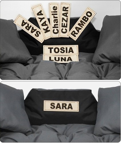 S-XL Cama para Perros Desmontable Cojín para Perros Cama para Mascotas Cuero Ecológico + CON NOMBRE PERROS - Imagen 7 de 17