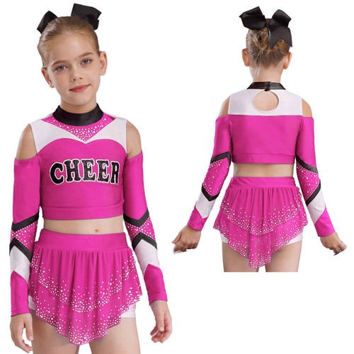 Set bambini ragazze cheerleading guida outfit cheerleading abbigliamento da ballo festa vestito - Foto 44 di 53