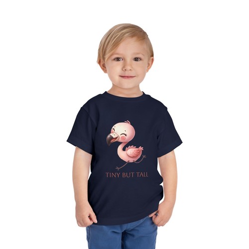 Toddler Short Sleeve Tee - Cute Flamingo Design Kids T-Shirt - Picture 32 of 41