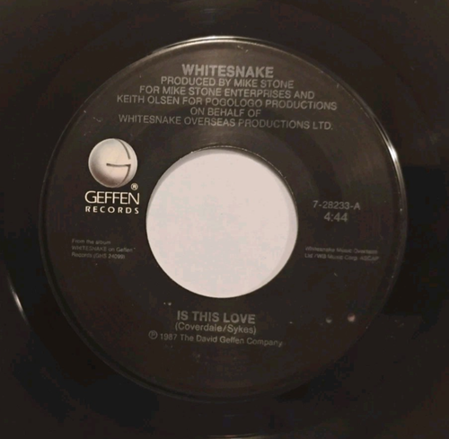 Whitesnake - Is This Love / Bad Boys 1987 7" 45 FREE COMBINE SHIPPING - Picture 4 of 6
