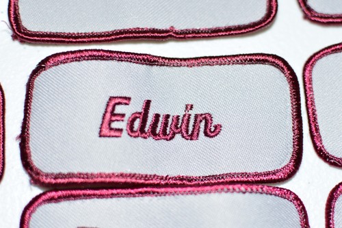 Maroon Embroidered Name Tag Patch Sew-on for Mechanic Work Shirt Uniform Sales - Picture 22 of 60