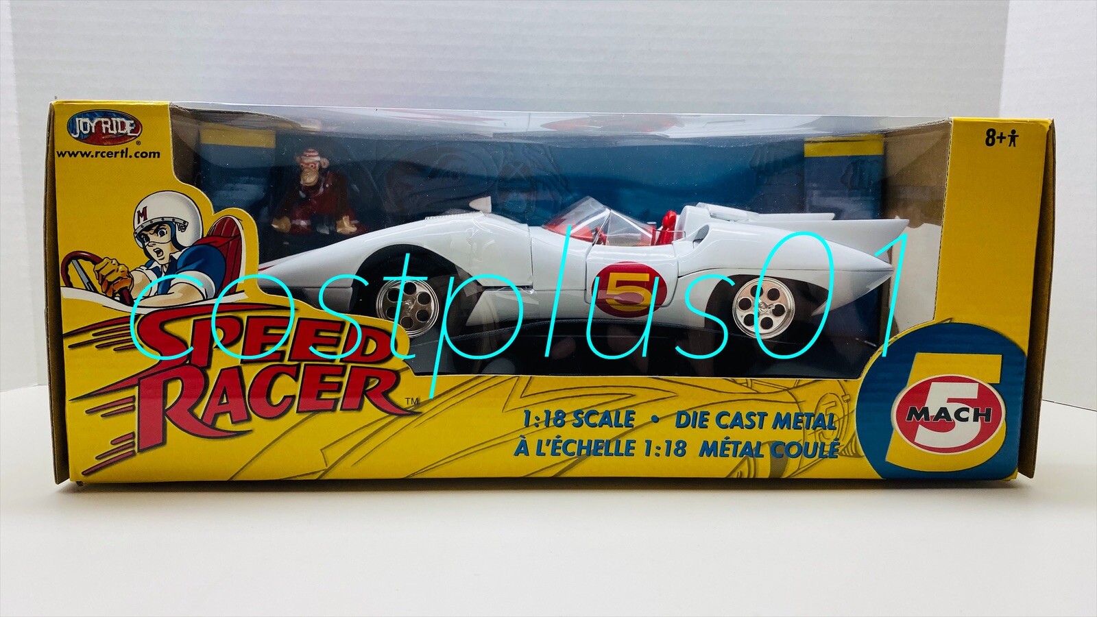 ERTL JOY RIDE  SPEED RACER MACH 5 1&colon;18 WHITE WITH CHIM CHIM