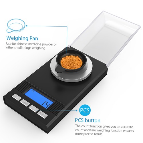 Portable 50g/ 0.001 Grams High Precision Digital Milligram Jewelry Scale Z9W7 - Picture 5 of 12