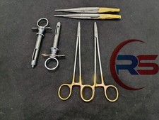 Lot of 6 PCS Hu-Friedy & V.Mueller Mayo-Hegar & Castroviejo & Syringe