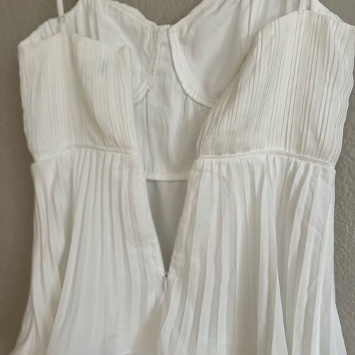 Neu ohne Etikett Cascading Crush weiß Stufen Bustier Midikleid - Bild 8 von 8