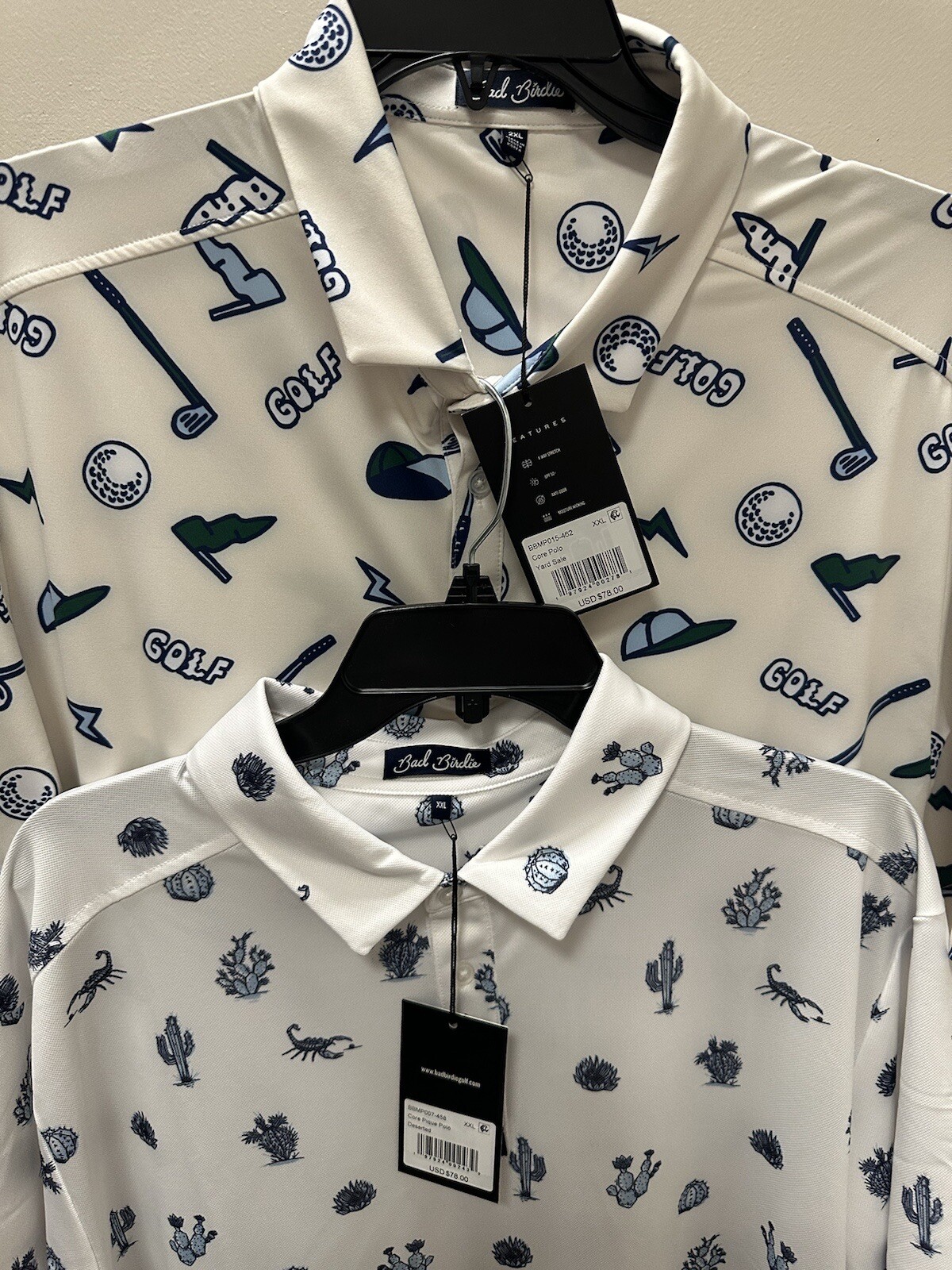 2-2025-NWT Bad Birdie Polo Shirts -, yard sale and deserted 2XL￼￼