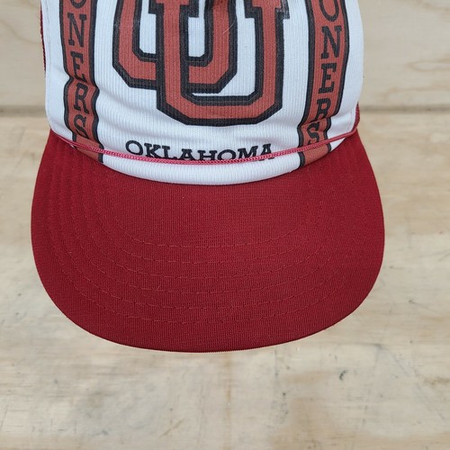 Vintage OU Oklahoma Sooners SnapBack Trucker Mesh Hat Cap Red - Picture 3 of 7