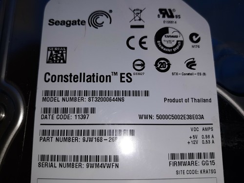 UNIDAD DE DISCO DURO 20 VV43, SEAGATE CONSTELLATION ES, 2 TERABYTES, NECESITA BORRADO 2B - Imagen 4 de 4