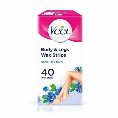 Veet Wax Gel Strips For Sensitive Skin Bikini Legs Arms Hair